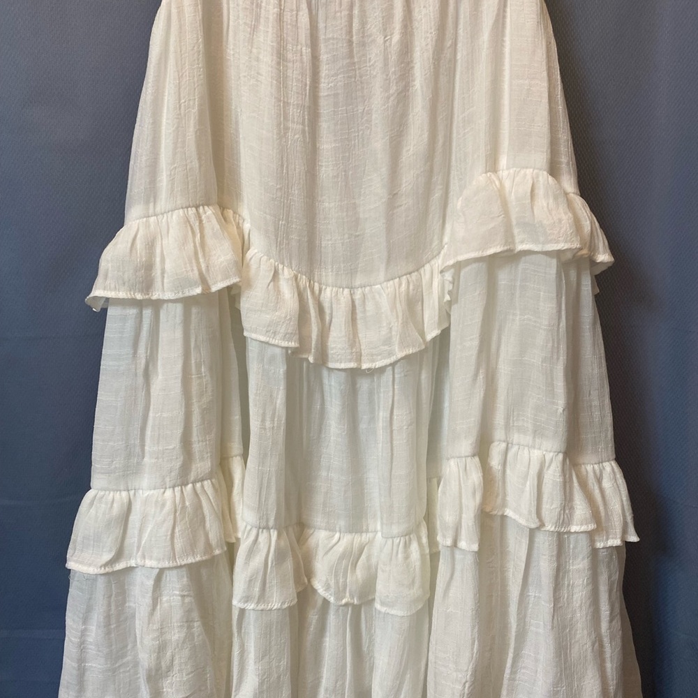 Ladies Aakaa Tiered Beachy Dress Adjustable Tie Shoulder Straps Size Large New - Picture 5 of 9